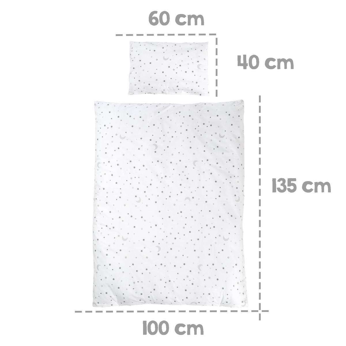 BABYBETTWÄSCHE Sternenzauber grau 100 x 135 cm - Weiß, Textil (100/135cm) - Roba