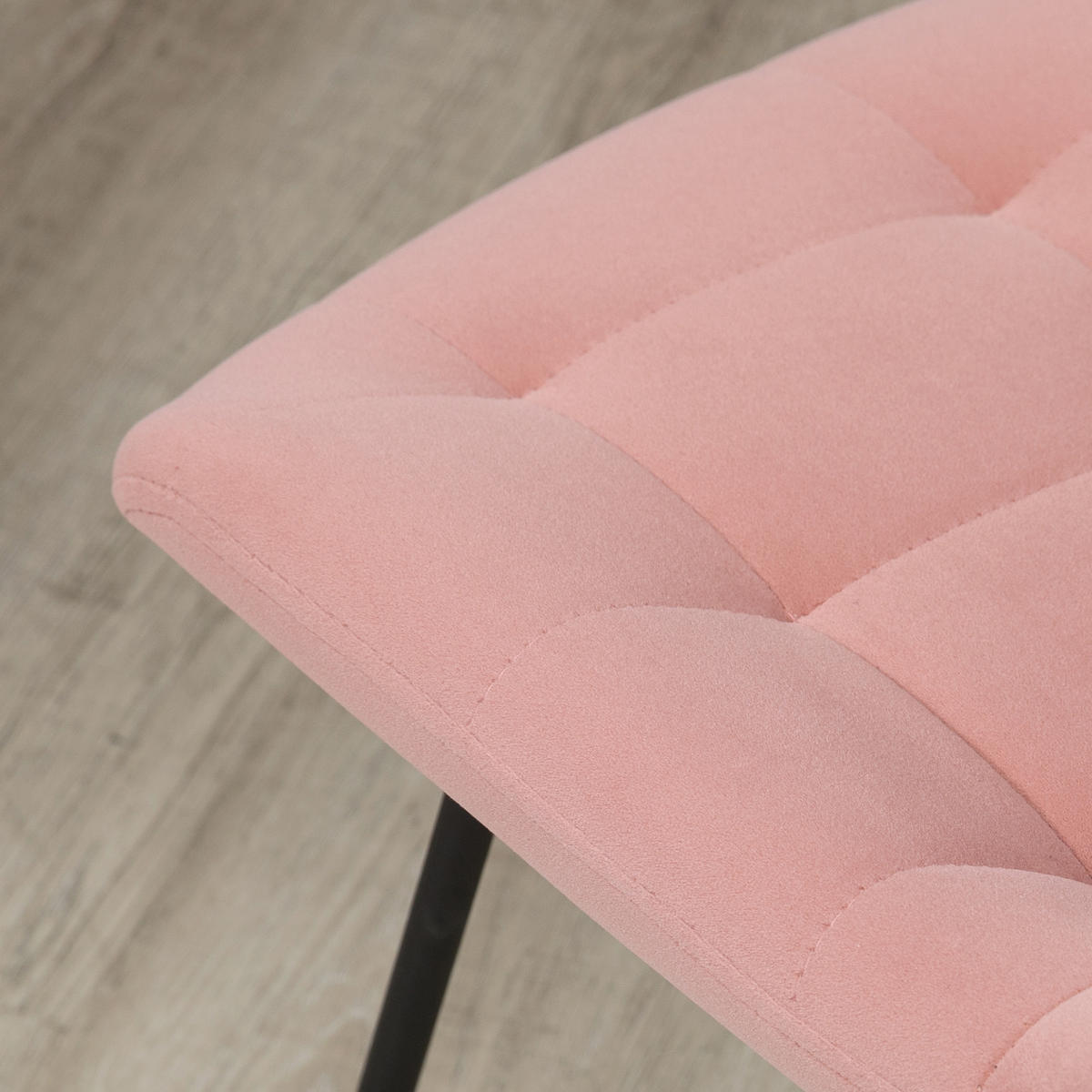 ESSZIMMERSTÜHLE DE-06877 2er-Set Retro-Design mit Samtoptik Rosa - Pink, Metall (61/79/50cm) - ComfortXL