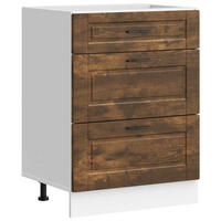 KÜCHENUNTERSCHRANK Samu Räuchereiche 60x46x81,5 cm - Eiche San Remo, Holz (60/81.5/46cm) - DELUKE