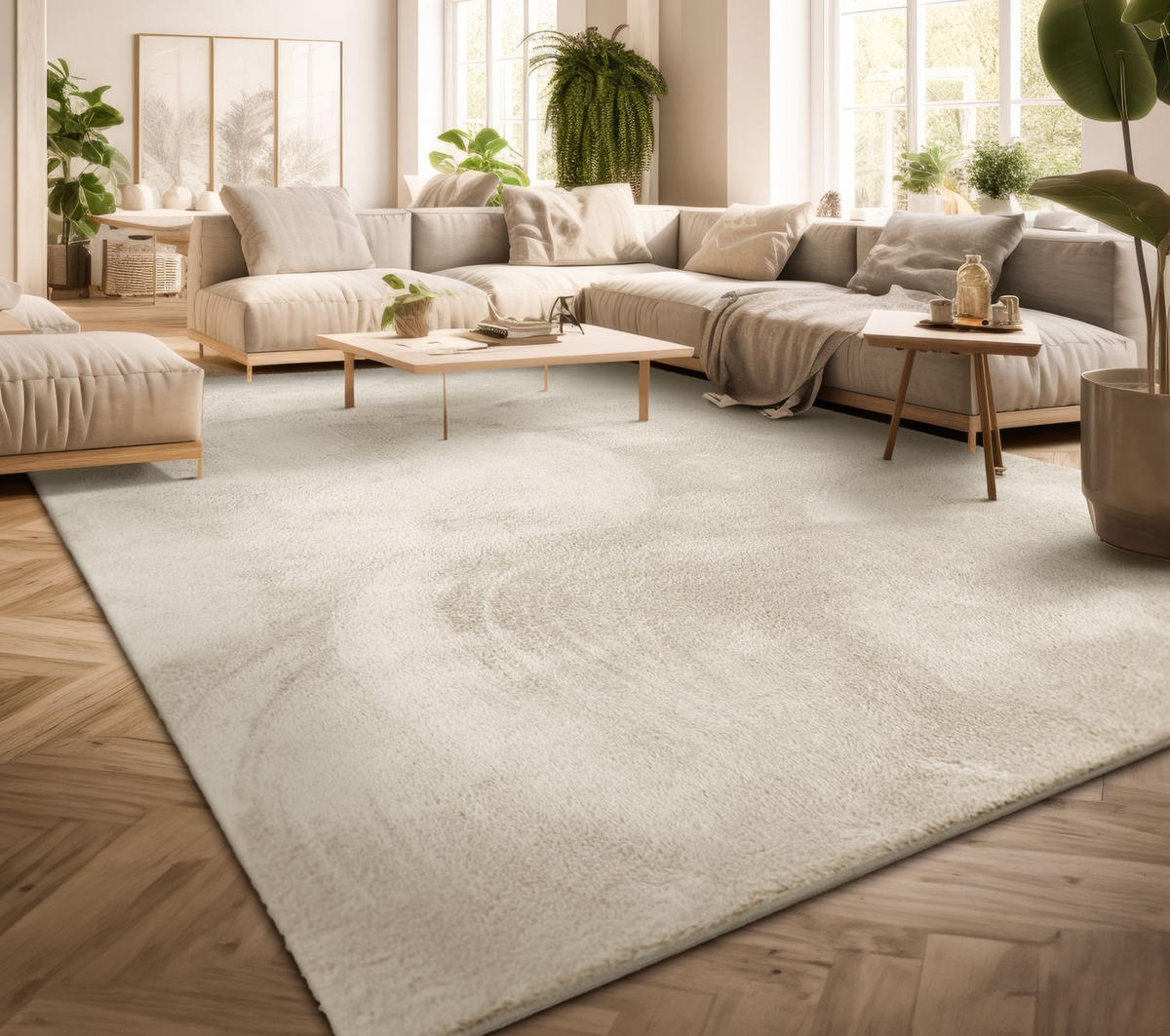 FLACHWEBETEPPICH Creme 200 x 280 cm - Creme, Kunststoff (200/280cm) - TT Home