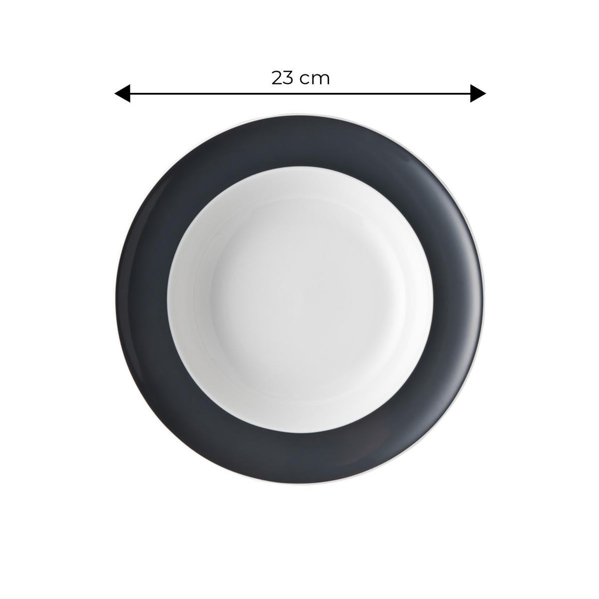 SUPPENTELLER Sunny Day Grey ø 23 cm 6er Set - Grau, Keramik (22.8cm) - Thomas