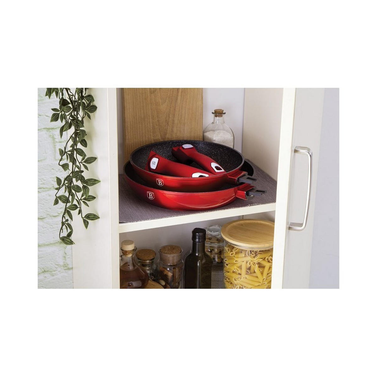 PFANNENSET Rot 28/28/5.2 cm BH7053 - Rot, Metall - Berlinger Haus