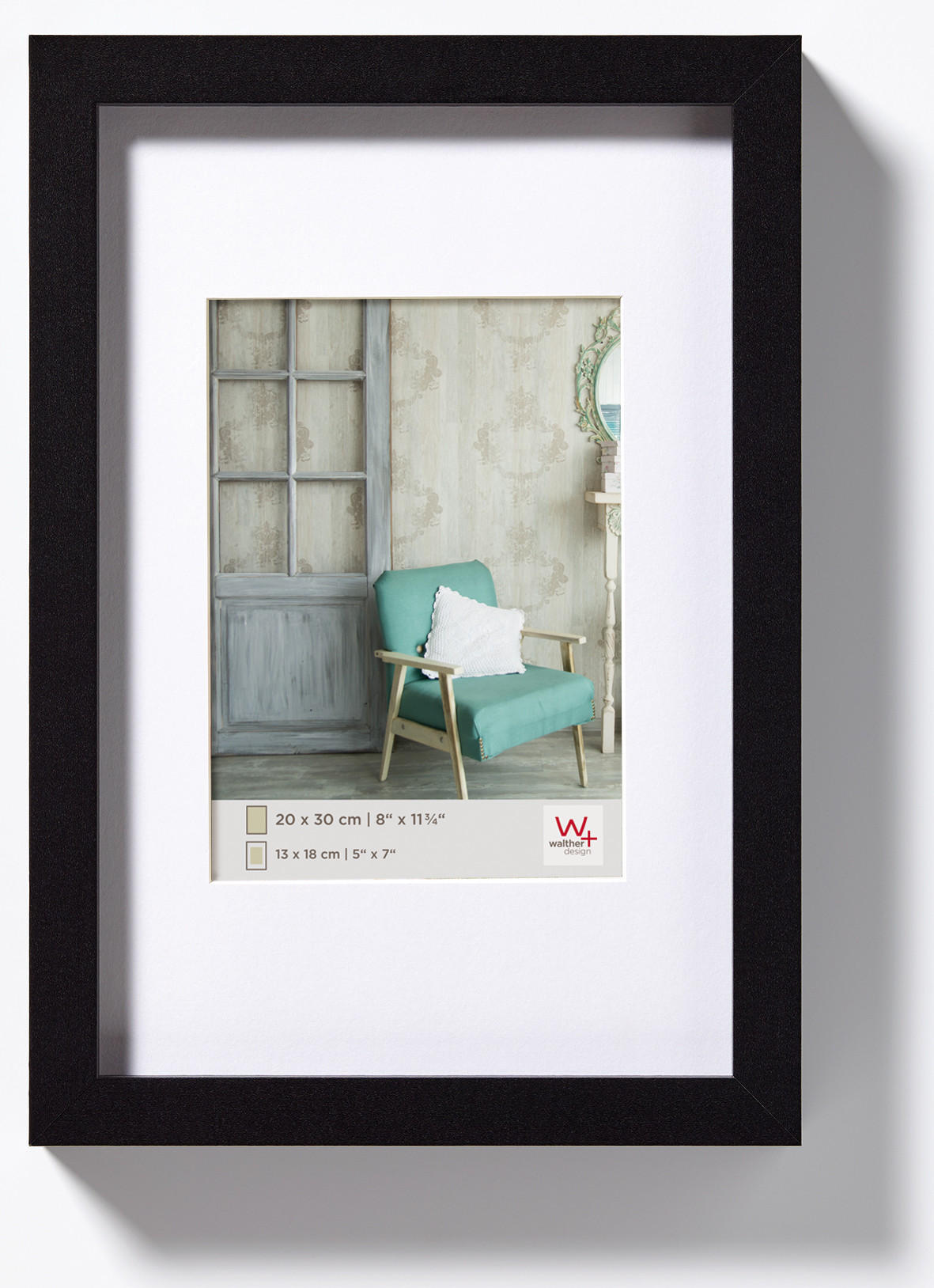 BILDERRAHMEN Stockholm Holzr. 20x30 cm, SCHWARZ - Schwarz, Holzwerkstoff (23/33/3cm) - walther design