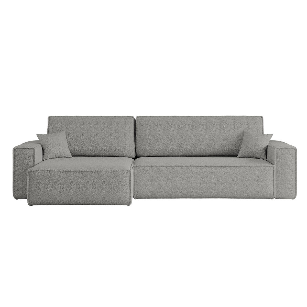 ECKSOFA Mit Schlaffunktion Und Bettkasten, Eckcouch BEST XL Stoff Quelle Grau Links - Schwarz/Grau, Holz/Kunststoff (142/274cm) - Kaiser Möbel
