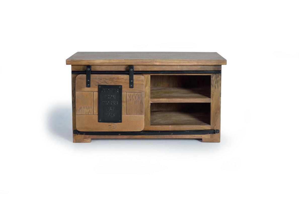 TV-SCHRANK aus Akazienholz und natürlichen Metalldetails - Braun, Holz (90/50/40cm) - Giner y Colomer