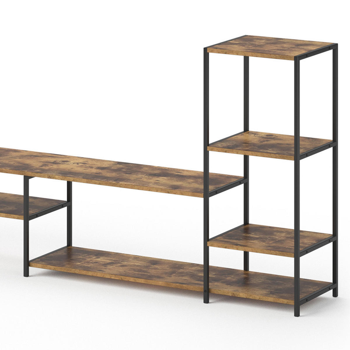 LOWBOARD Fyrk Antikholz 226 x 93 cm - Eichefarben/Schwarz, Holzwerkstoff (226/93/34cm) - Vicco