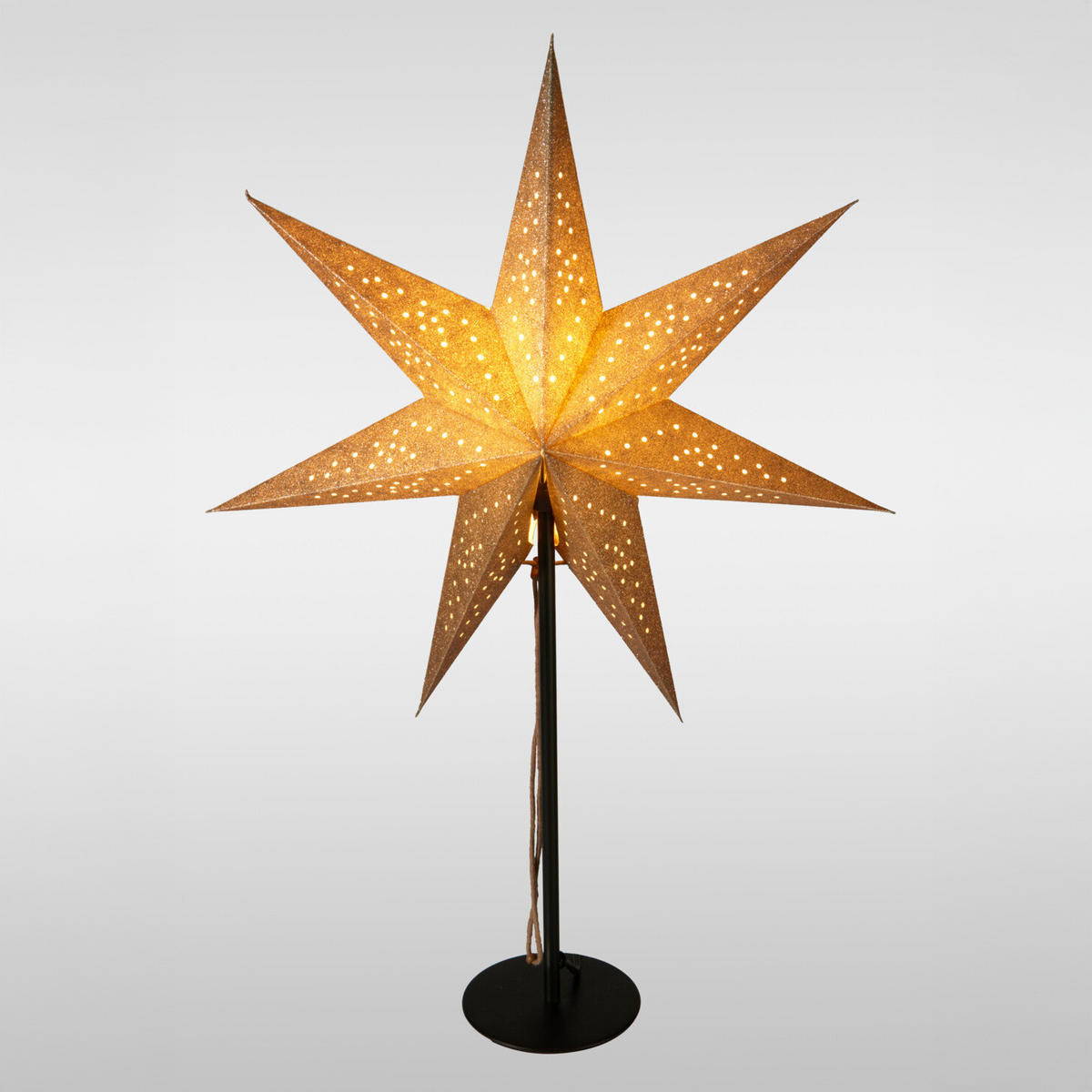 PAPIERSTERN auf Metallständer 45/45/65 cm - Goldfarben, Papier (45/65/45cm) - Home Styling Collection