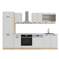 KUHINJSKI BLOK R-Line Bela podeželska hiša/zlati hrast 300 cm , DP Marmor - bela/medeni hrast, leseni material (300/206.8/60cm) - Vicco