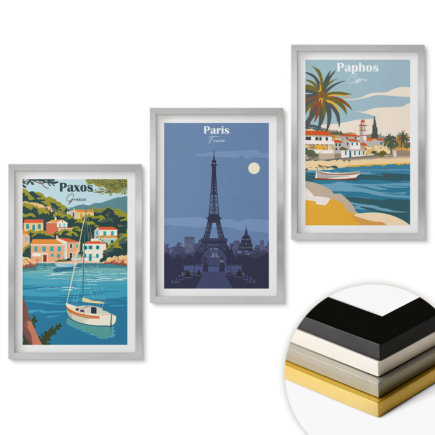 ArtPrintCave Wandbilder Silber 40x60 cm