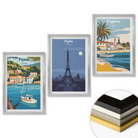 WANDBILDER 3er Set - 40x60 cm Silberner Rahmen - Küstenstädte und Architektur - Silberfarben, Kunststoff (40/60cm) - ArtPrintCave