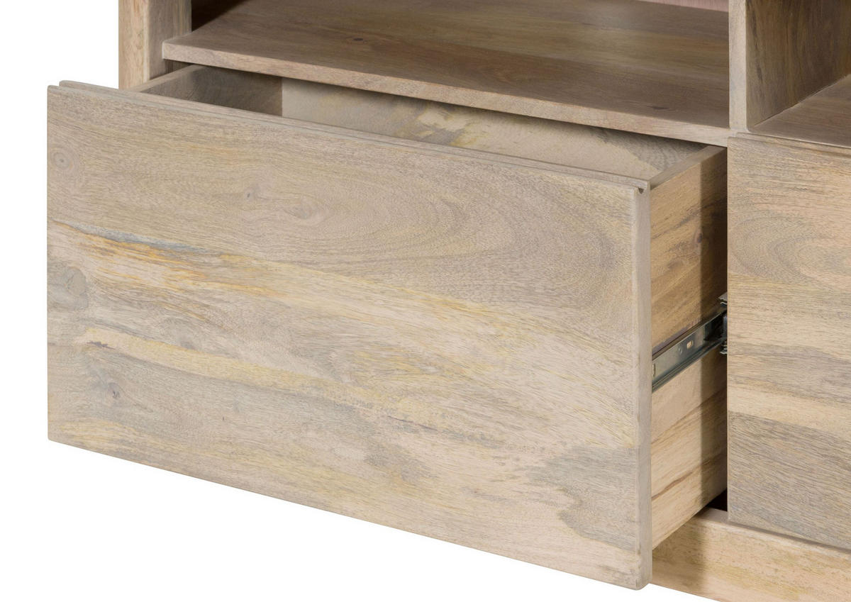 TV-BOARD Mango 130x40x58 weiß lackiert TORONTO #319 - Weiß, Holz (40/58/130cm) - Massivmoebel24