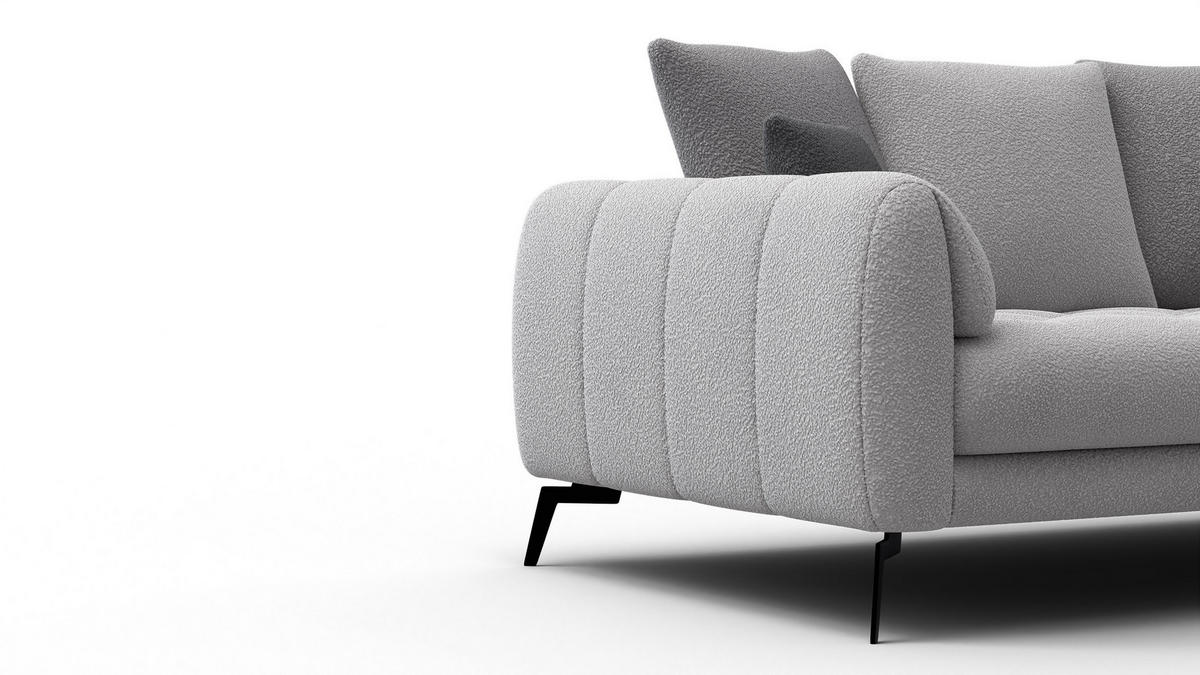 SOFA CALME 2,5-Sitzer, hellgrau und dunkelgrau - Hellgrau, Holz/Textil (199/92/108cm) - Courtois Laville