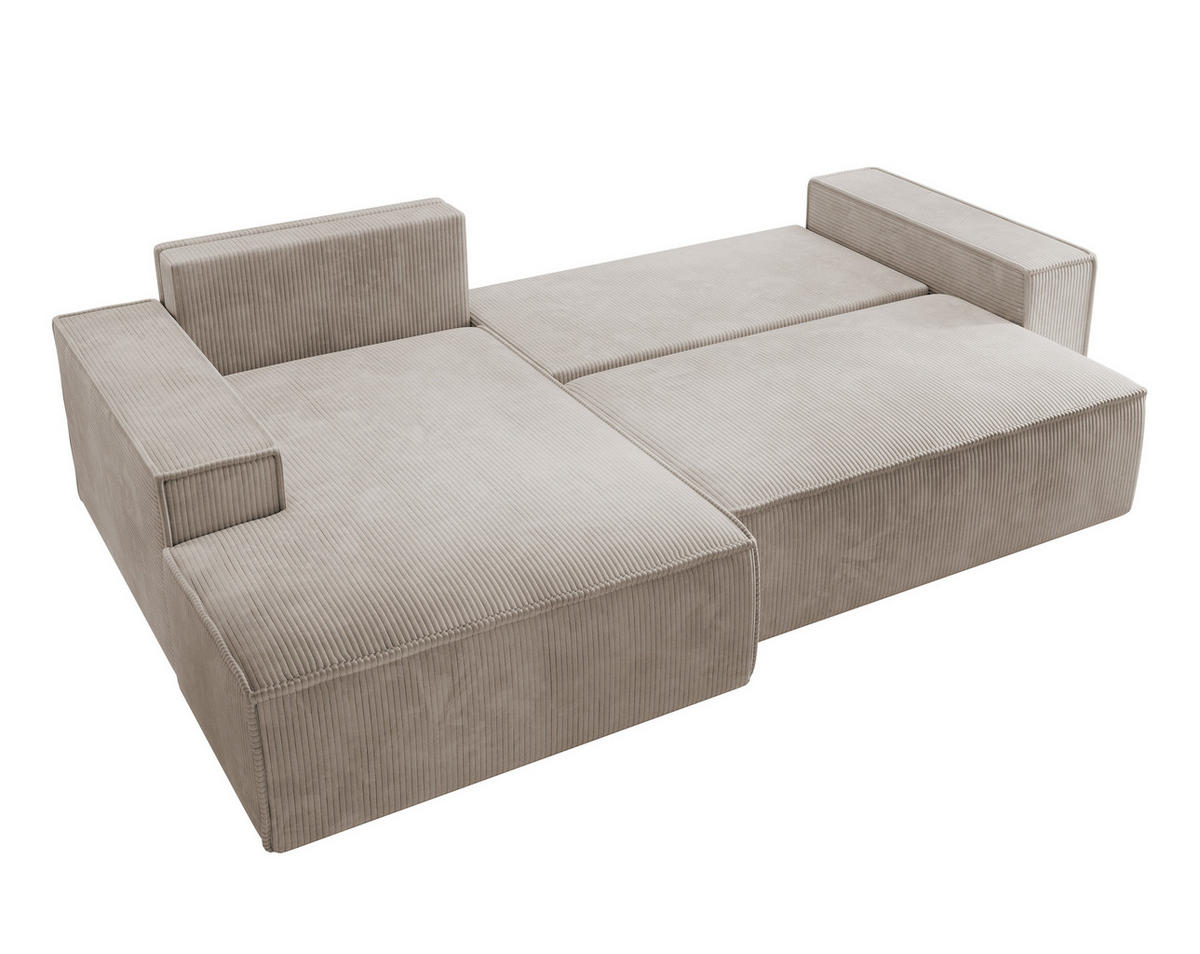 ECKSOFA Farese Beige Cord - Beige, Textil (267/167cm) - Selsey