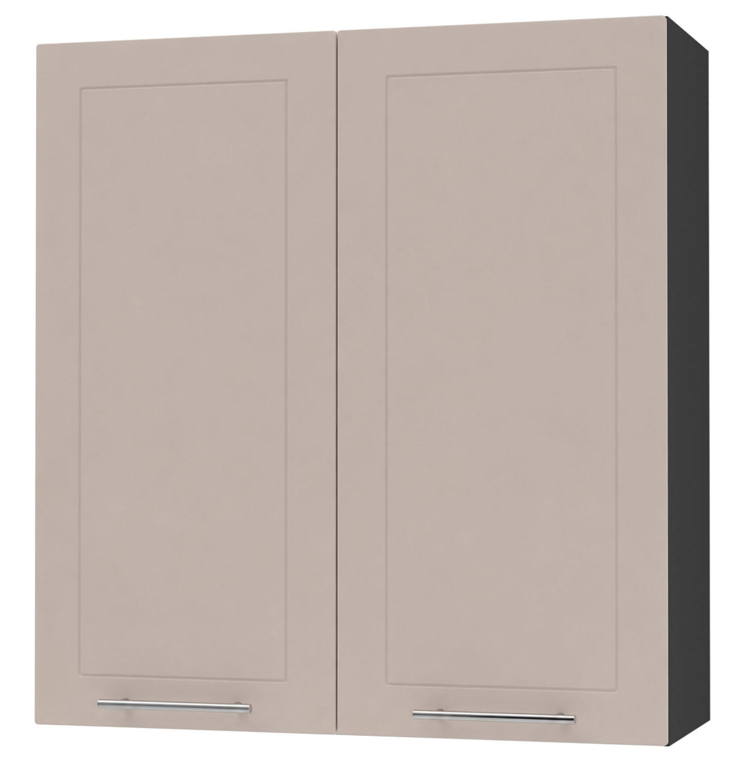 KÜCHENHÄNGESCHRANK Kvantum W4/90 Schwarz / Kaschmir Matt 90 / 32,5 / 96cm - Kaschmir/Schwarz, Holz/Holzwerkstoff (90/96/32.5cm) - Feldmann-Wohnen