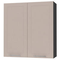 KÜCHENHÄNGESCHRANK Kvantum W4/90 Schwarz / Kaschmir Matt 90 / 32,5 / 96cm - Kaschmir/Schwarz, Holz/Holzwerkstoff (90/96/32.5cm) - Feldmann-Wohnen