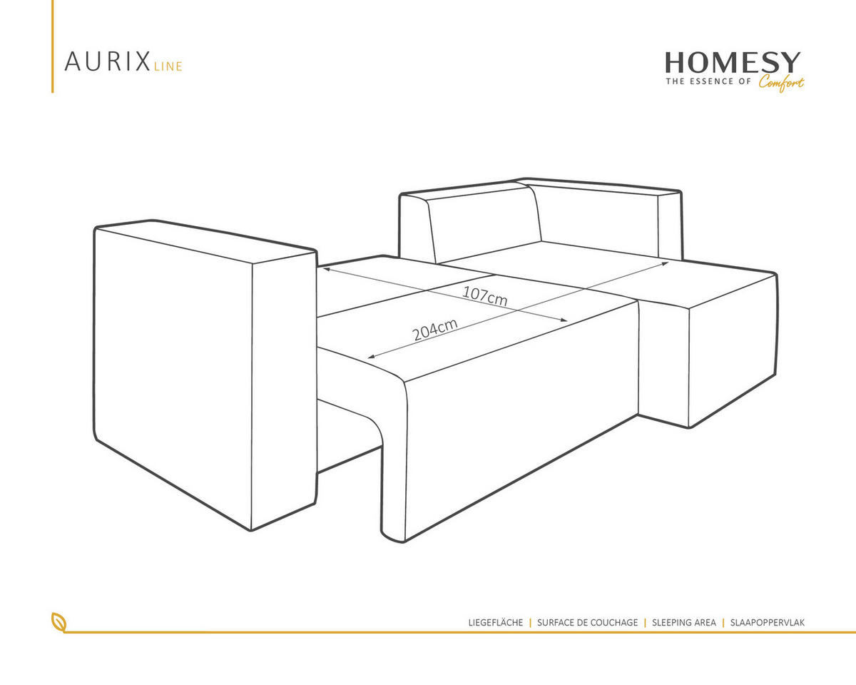 ECKSCHLAFSOFA AURIX Schlafsofa mit Bettkasten, Dunkelgrau - Dunkelgrau, Holz (150/244cm) - Homesy