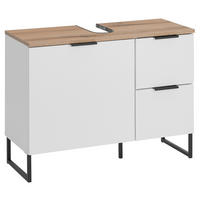 WASCHBECKENUNTERSCHRANK mit 1 Tür - Weiß, Holzwerkstoff (80/60/35cm) - home24