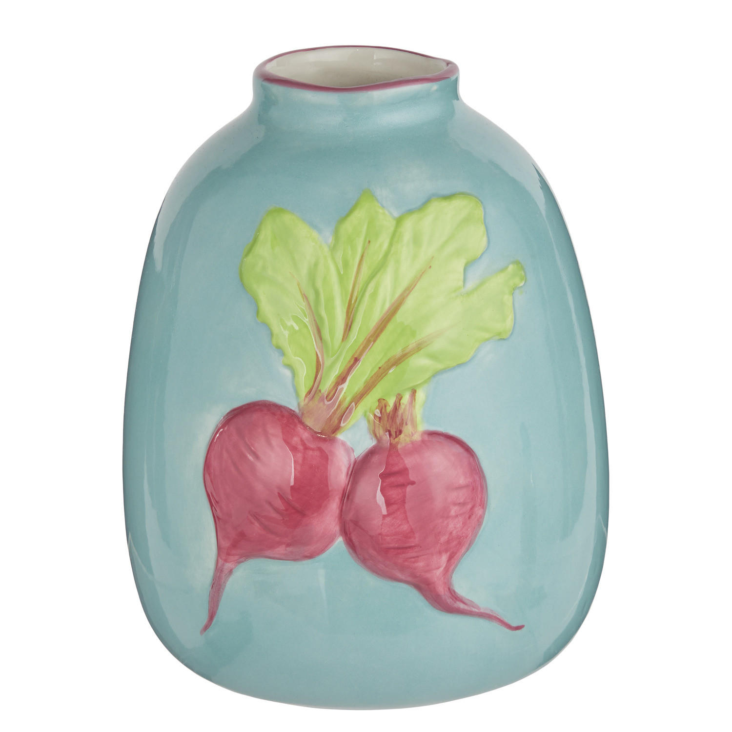 VASE Veggie Rote Beete - Dolomit - Pastellblau - Hellblau, Stein (18cm) - Butlers
