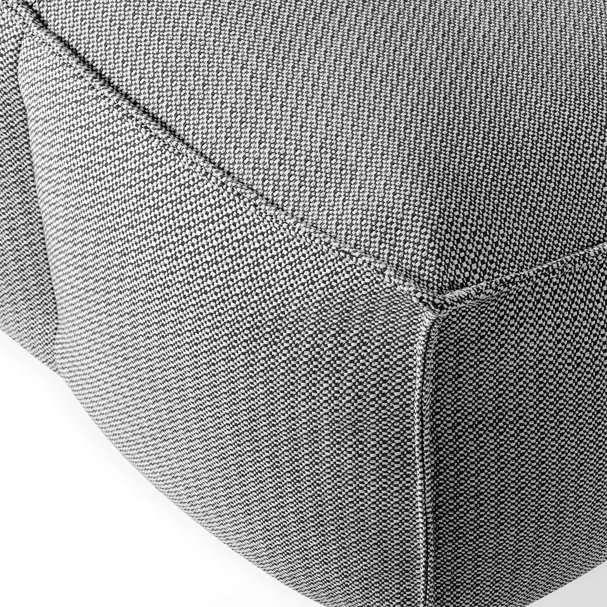 GARTENLOUNGE-HOCKER LOVIA Outdoof Pouf, Schwarz/Weiß - Schwarz, Textil (90/41/75cm) - KONSIMO®