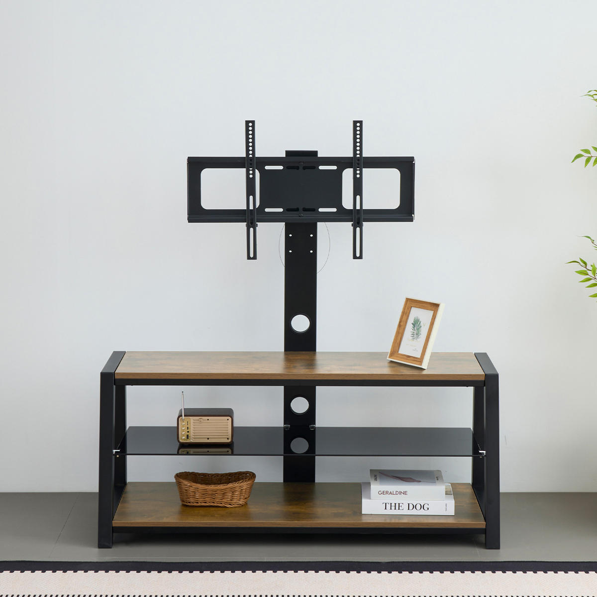 TV-STÄNDER mit 3 Ablagen für TVs 81,3-165,1 cm MDF Metall Braun - Braun, Metall (42/125/116cm) - Beauniv