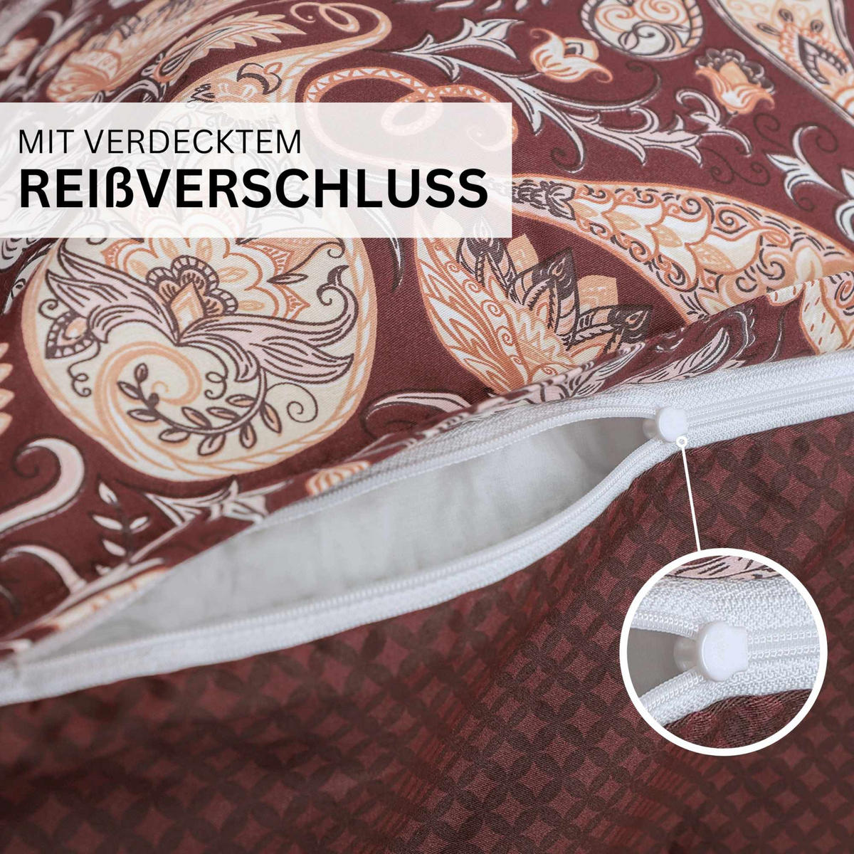 SATIN BETTWÄSCHE SALMLO - Rot, Textil (140/200cm) - Esprit