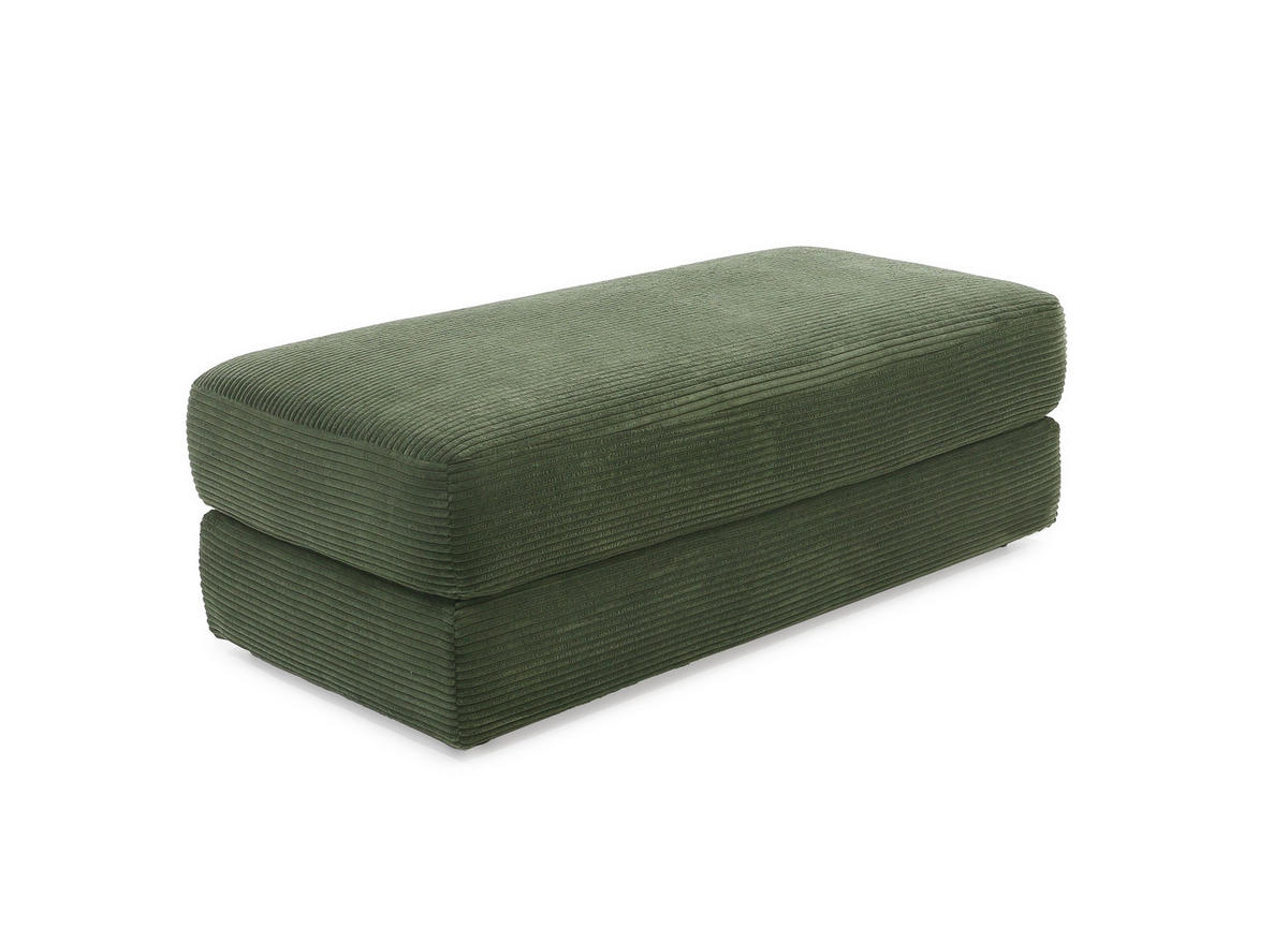 POLSTERHOCKER Federkern B124/T60/H40 cm Cord-Bezug Grün / 15256 - Schwarz/Grün, Kunststoff/Textil (124/40/60cm) - luma-home