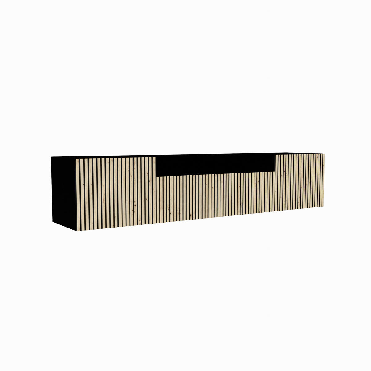 TV-SCHRANK CORA - Schwarz/Eiche Artisan, Holzwerkstoff (200/40/41cm) - Meblini