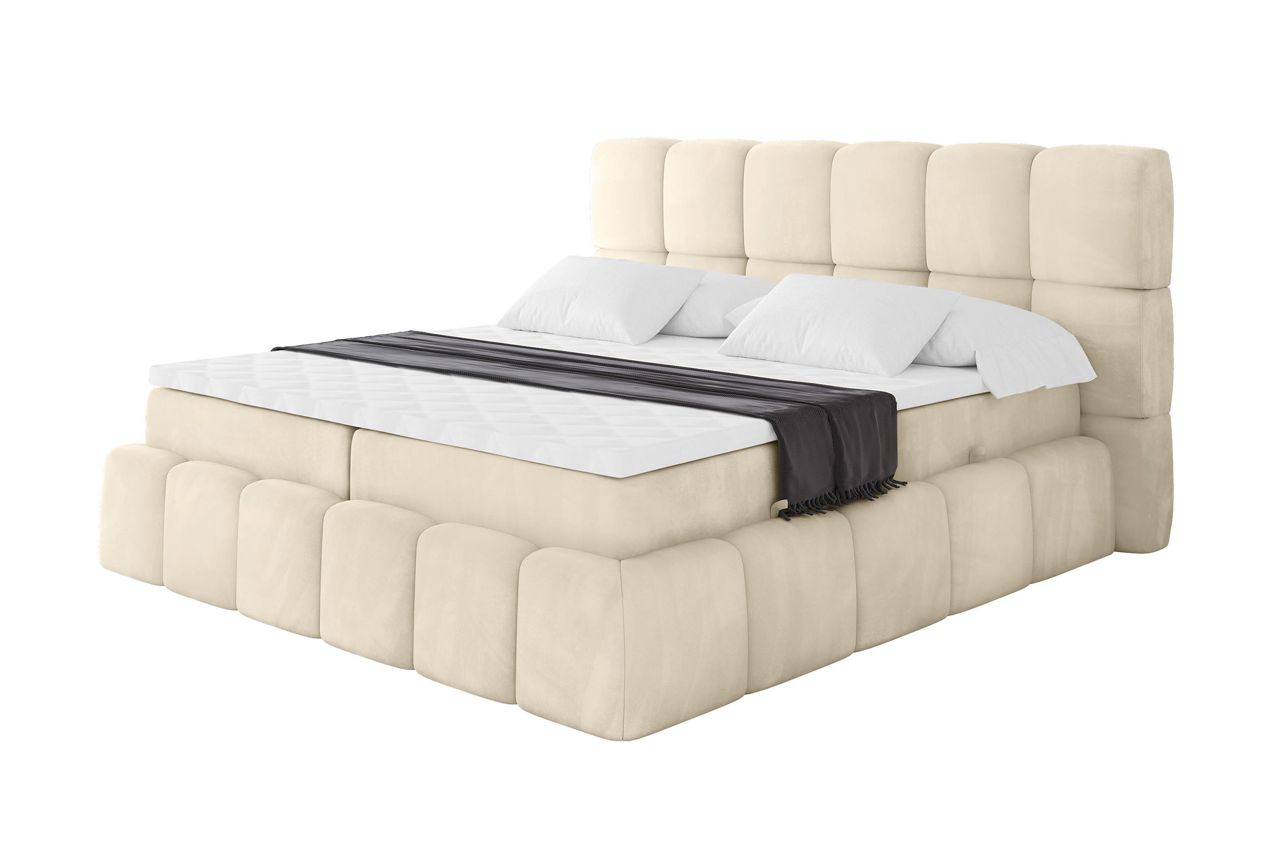 BOXBETT - AURI-H3 - 200x200 Beige Monolith - Sahara, Holzwerkstoff (200/200cm) - ALTDECOR