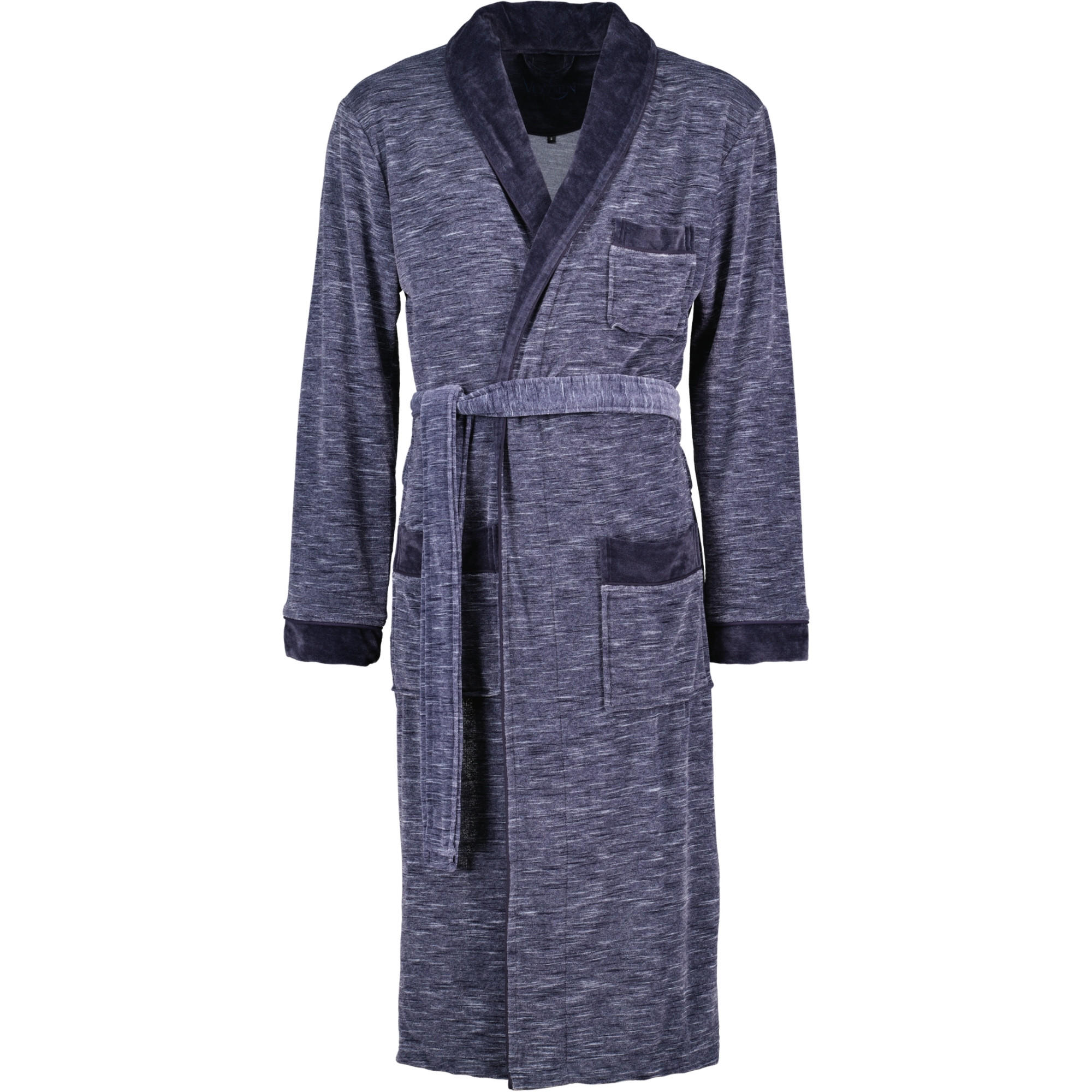 BADEMANTEL HERREN SCHALKRAGEN ALBERTO BLUE - 0001 - Blau, Textil (Snull) - Vossen