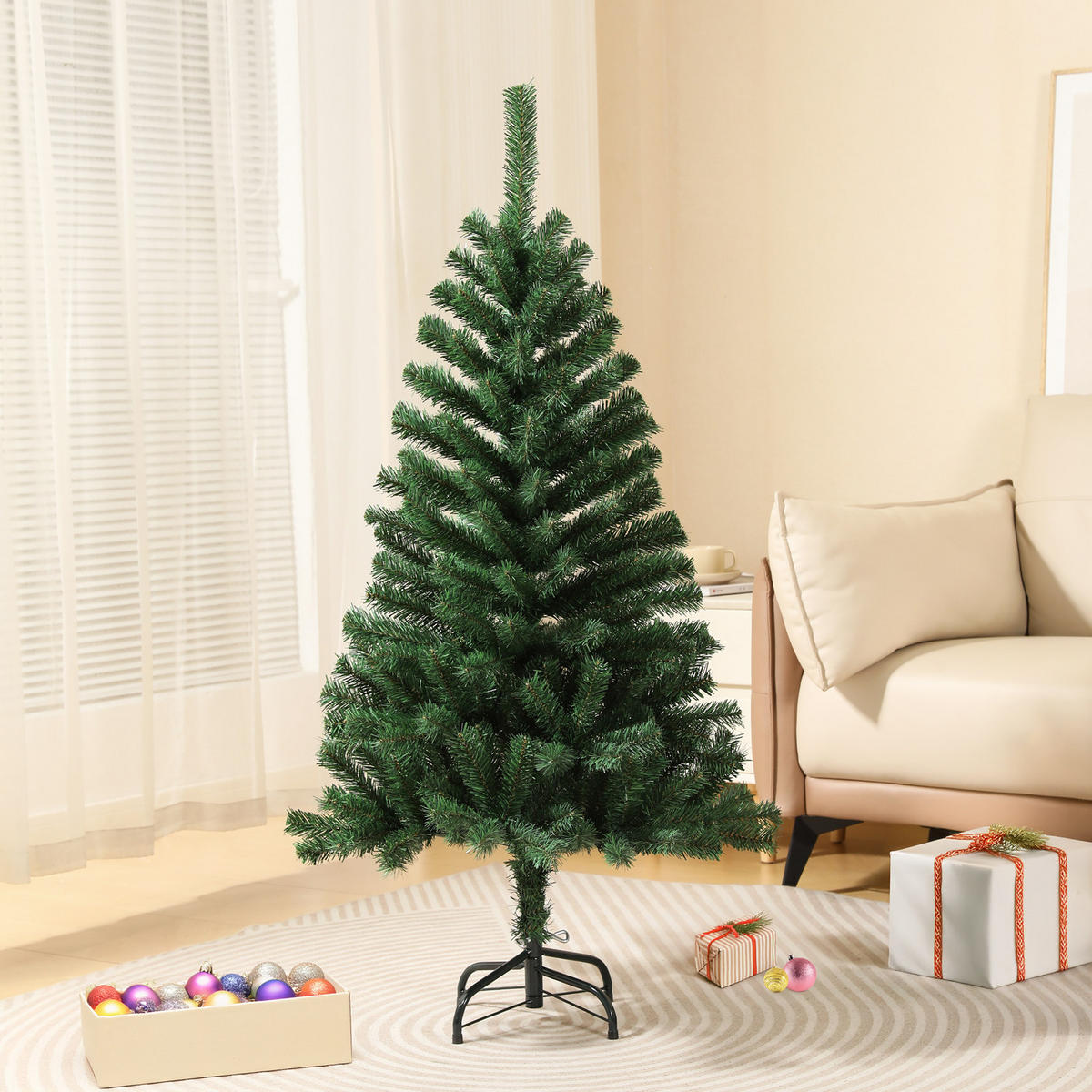 WEIHNACHTSBAUM künstlich - Grün, Kunststoff (90/150cm) - SVITA