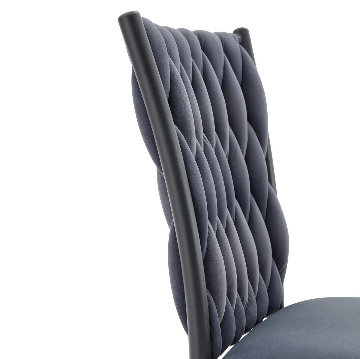 ESSZIMMERSTUHL mit hoher Rückenlehne Dark Grey Samt Metall - Dunkelgrau, Metall (45/94/58cm) - Meubliv