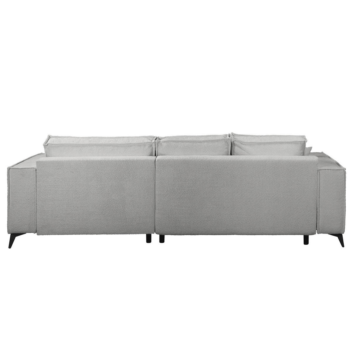 ECKSOFA mit Schlaffunktion - Schwarz/Grau, Textil (294/185cm) - home24