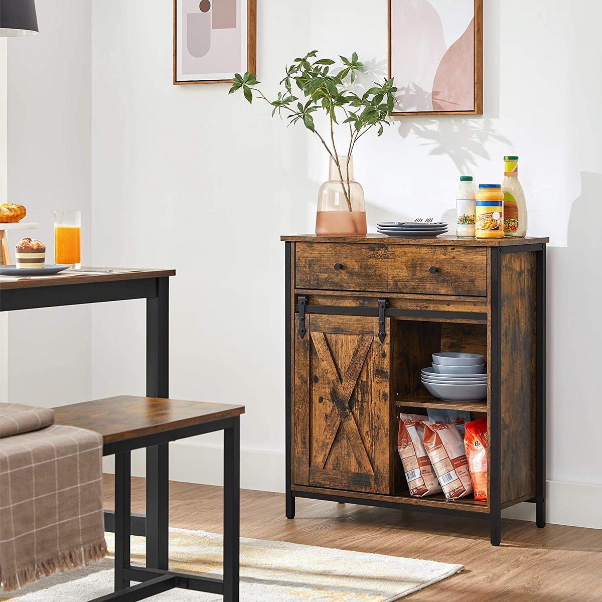 BEISTELLSCHRANK - Braun, Holzwerkstoff (30/80/70cm) - Hansiro