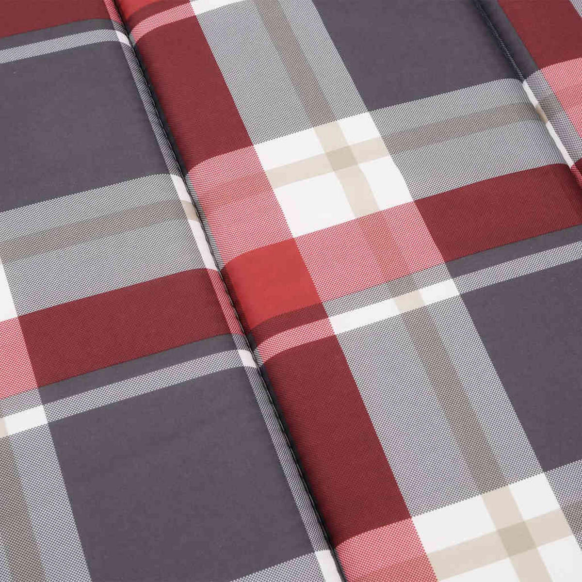 SONNENLIEGEN-AUFLAGE Rot Karomuster 200/70/3 Cm Oxford-Gewebe - Eukalyptusholzfarben, Textil (70/3/200cm) - vidaXL