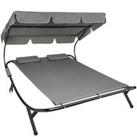 GARTENLIEGE Livorno, 215 x 183 x 150 cm, schwarz/grau - Schwarz/Grau, Kunststoff (185/175/195cm) - tectake