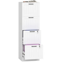 AKTENSCHRANK DE-14477 4 abschließbare Schubladen mit Hängeakten Weiß - Weiß, Holzwerkstoff (40/131/40cm) - ComfortXL