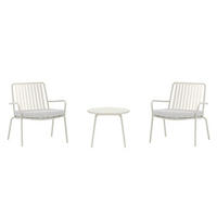 LOUNGE-SET, Mykonos, Beige, Stahl, 50 x 50 x 40 cm, 3-teilig - Beige, Metall - ebuy24