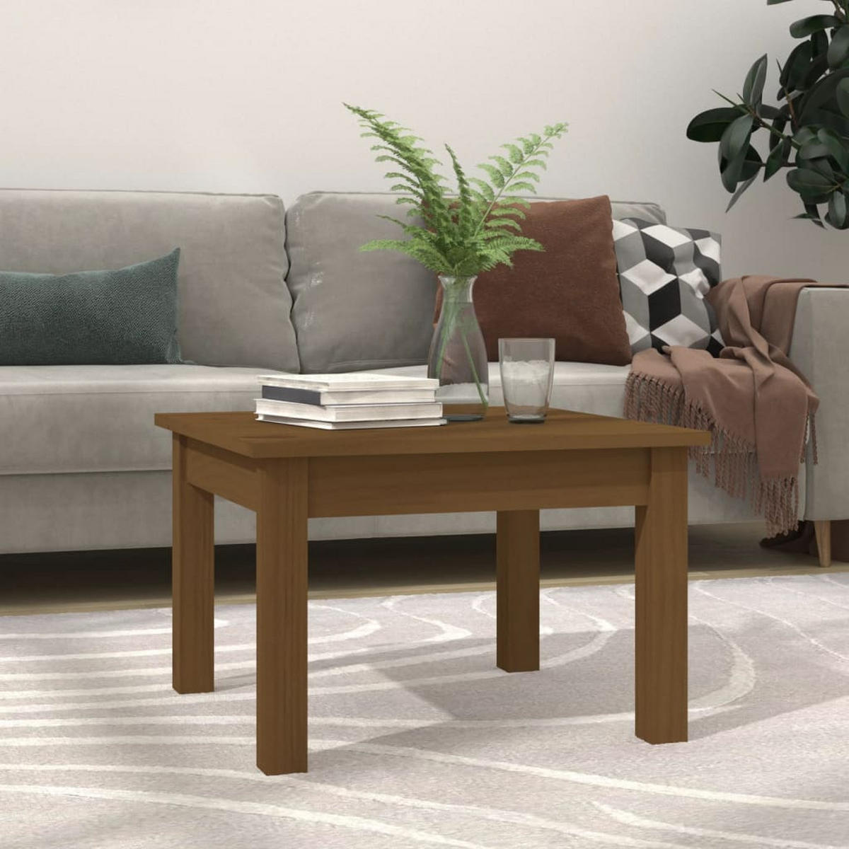 COUCHTISCH Honigbraun 45x45x30 cm Massivholz Kiefer - Braun, Holz (45/45/30cm) - furnicato