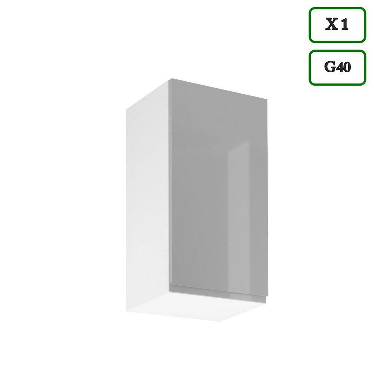 KÜCHENZEILE 320 cm – Aspen K91-M320 - in Weiß/Hochglanz - Grau, Holzwerkstoff (320/212/60cm)