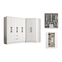 KLEIDERSCHRANK - 263.5 cm x 101.5 cm - Holz, Platte - Weiß - FEOVA - Weiß, Holz (263.5/182/101.5cm) - Vente-Unique