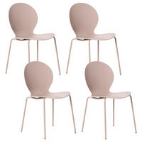 GARTENSTUHL 4er-Set stapelbar Beige Milos - Beige, Kunststoff (45/80/48cm) - Beliani