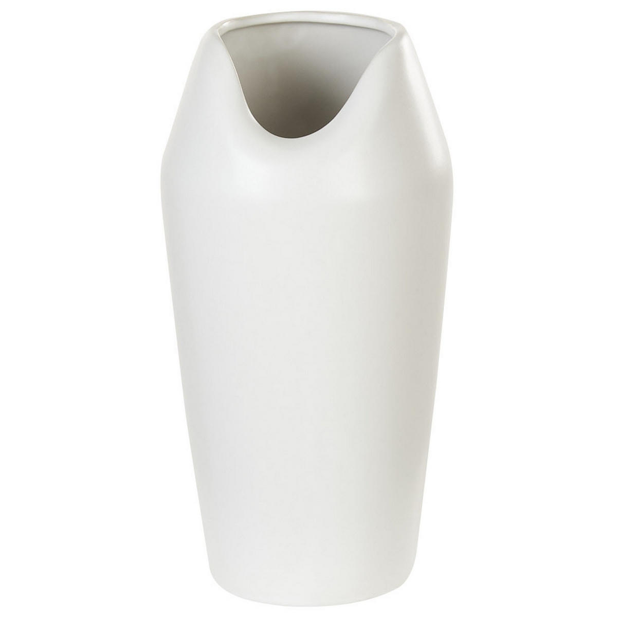 DEKOVASE Steinzeug weiß Apamea - Weiß, Stein (33cm) - Beliani