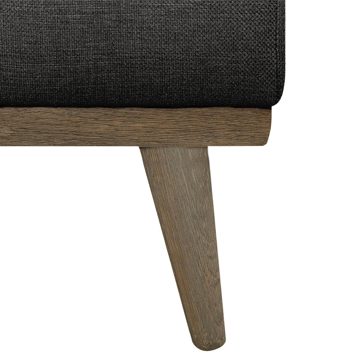 POLSTERHOCKER - Eichefarben/Schwarz, Eichenholz/Textil (85/43/60cm) - home24