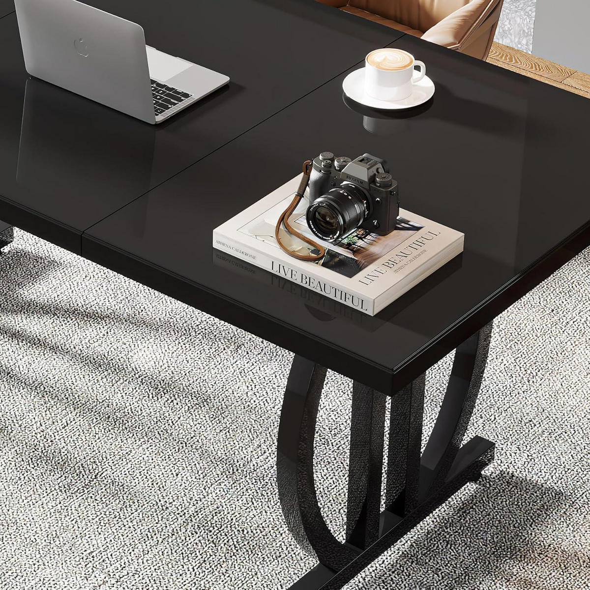 SCHREIBTISCH 160 x 80 cm Schwarz - Schwarz, Holzwerkstoff (80/160/75cm)