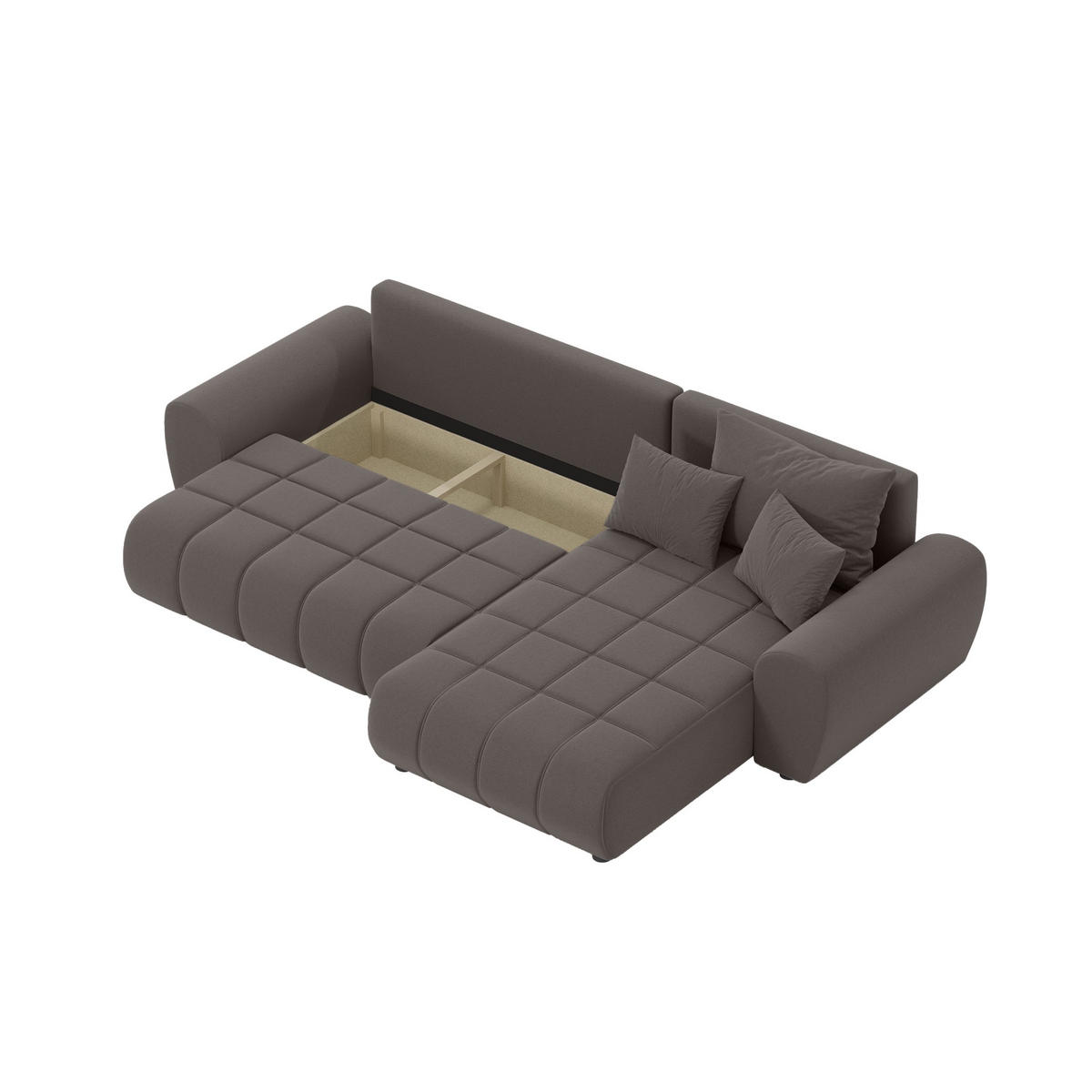 ECKSOFA Eide L mit Schlaffunktion, Braun - Braun, Textil (292/180cm) - Fedve
