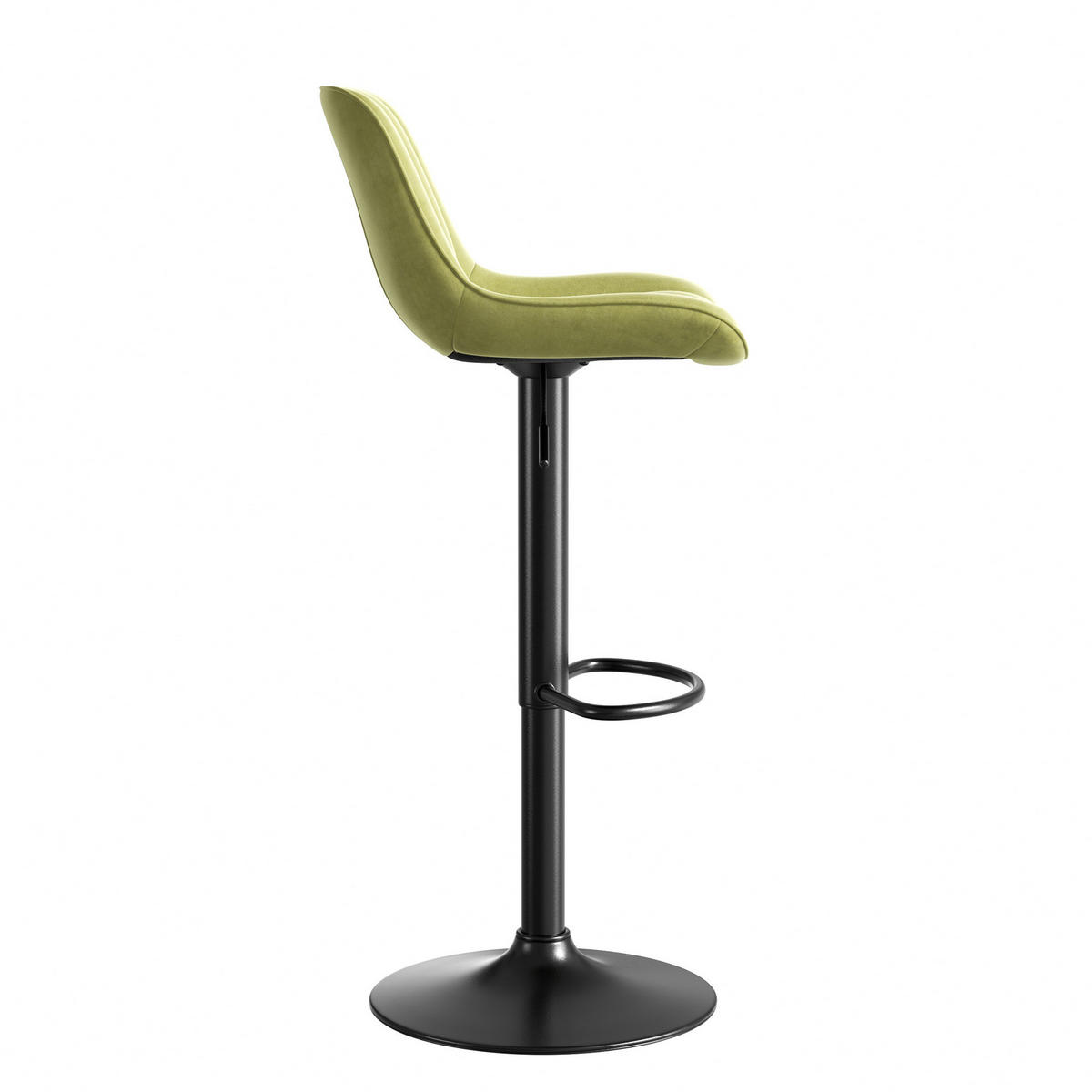 BARHOCKER höhenverstellbar 87 - 109 cm Samt Grün 2er-Set - Grün, Metall (46/87/47.1cm) - Meubliv