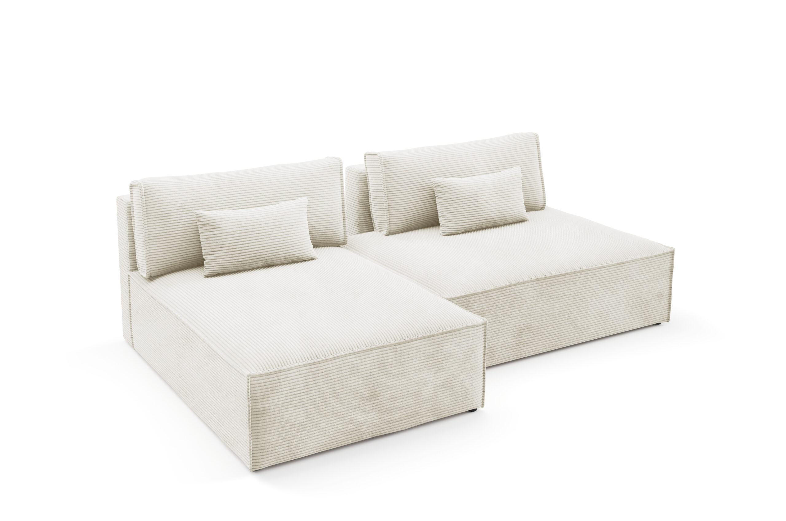 ECKSOFA mit Schlaffunktion Cremig - Creme, Textil (236/148cm) - Furnisell