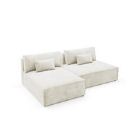 ECKSOFA mit Schlaffunktion Cremig - Creme, Textil (236/148cm) - Furnisell
