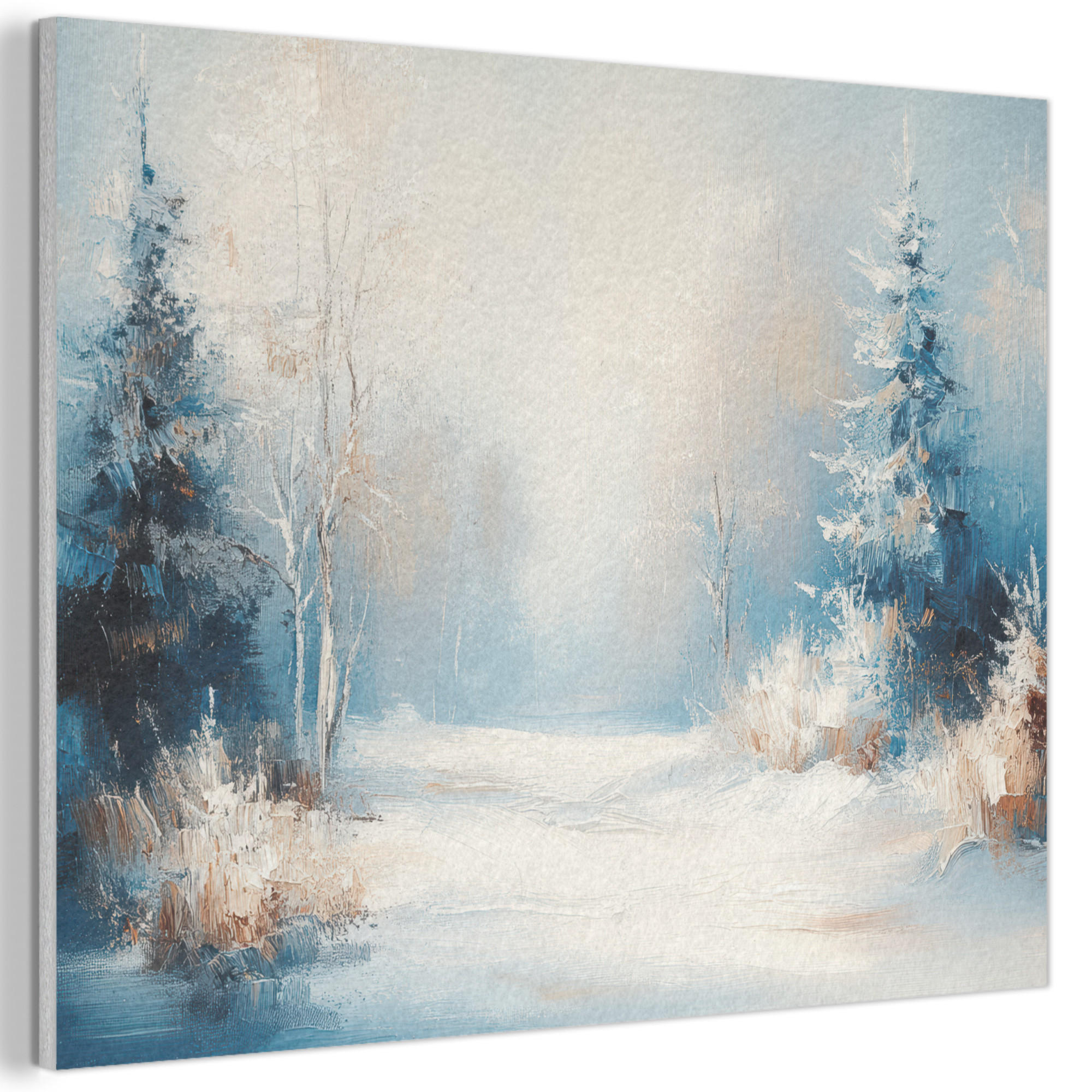 MuchoWow AKUSTICKÝ obraz Les – Zima – Příroda – Abstrakt – Sníh 100x70 cm