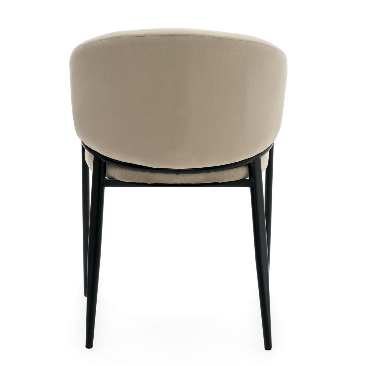 STUHL BUENO gespolsterter - dunkelbeige - Glamour Velour Samt - Beige/Schwarz, Textil/Metall (57/81/59cm) - NEW HOME